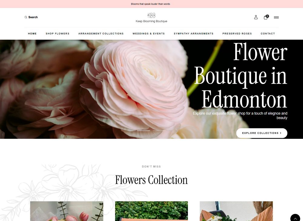 Главная страница сайта keepbloomingboutique.ca